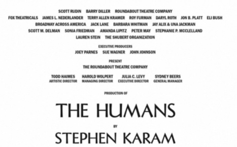 Playbill listing for 'The Humans' on Broadway.