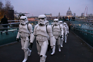 Star Wars Stormtroopers on Millennium Bridge, London, UK - 15 Dec 2016
