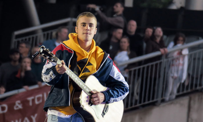 Justin Bieber performs in Manchester
