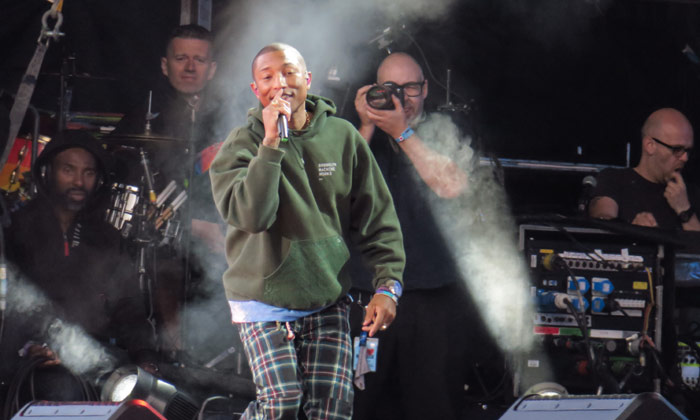 Pharrell performs at One Love Manchester
