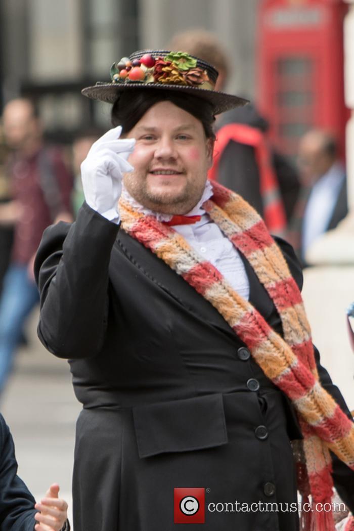James Corden filming 'The Late Late Show' in London