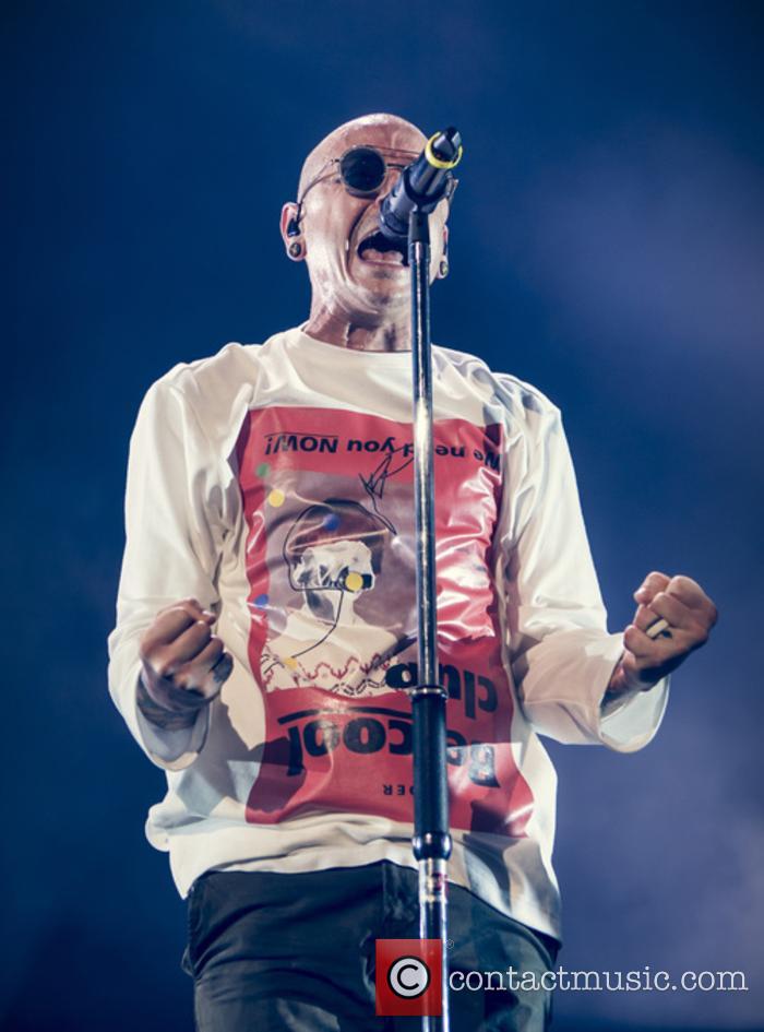Chester Bennington performing with Linkin Park live in Brixton