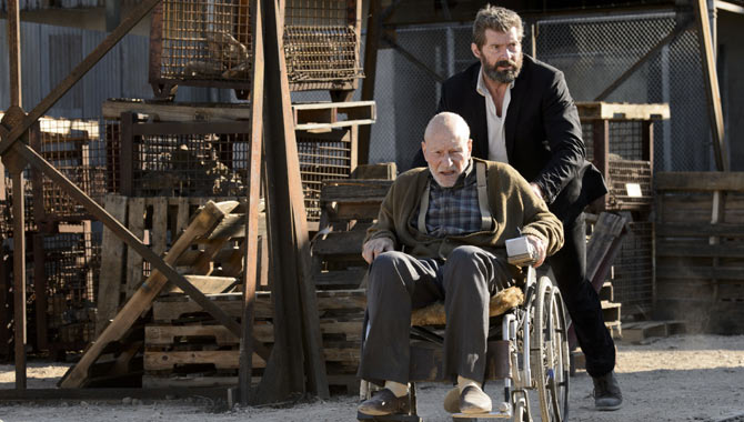 Patrick Stewart and Hugh Jackman in the latter's final 'X-Men' film, 'Logan'