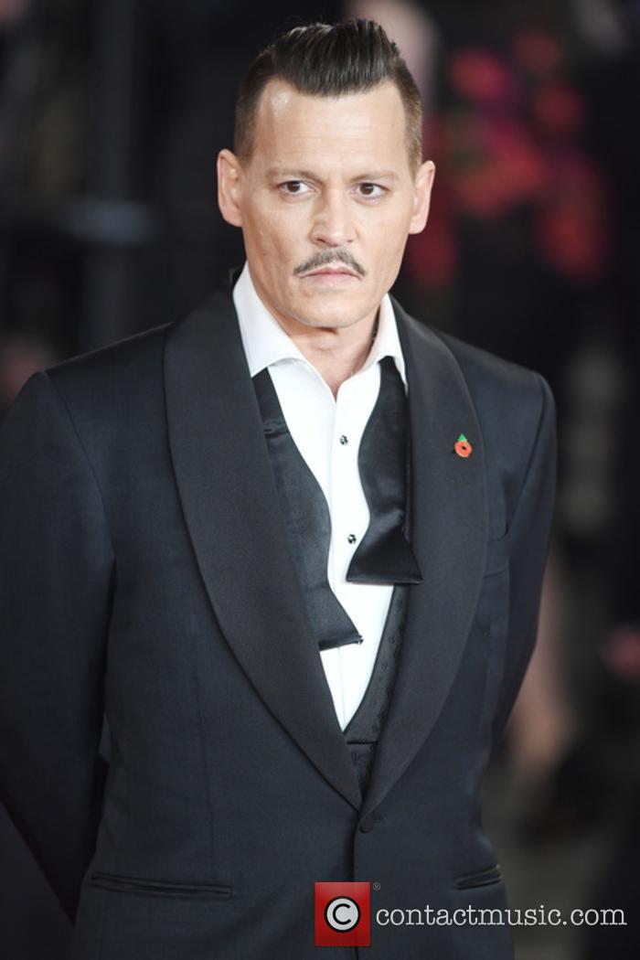 Johnny Depp at the 'Murder on the Orient Express' trailer