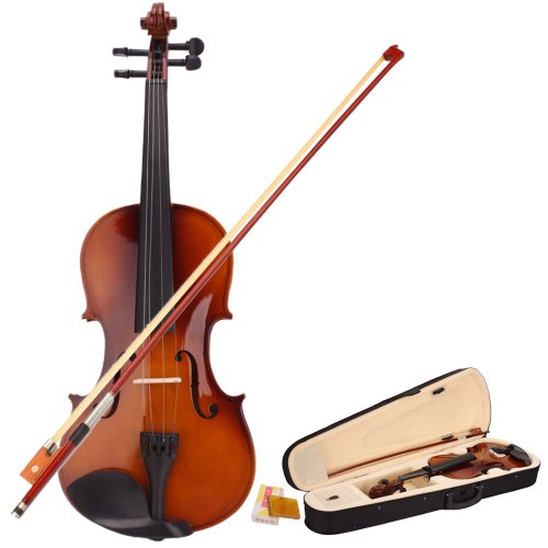 MicroMall 4/4 Acoustic Solid Wood Violin Fiddle with Case 