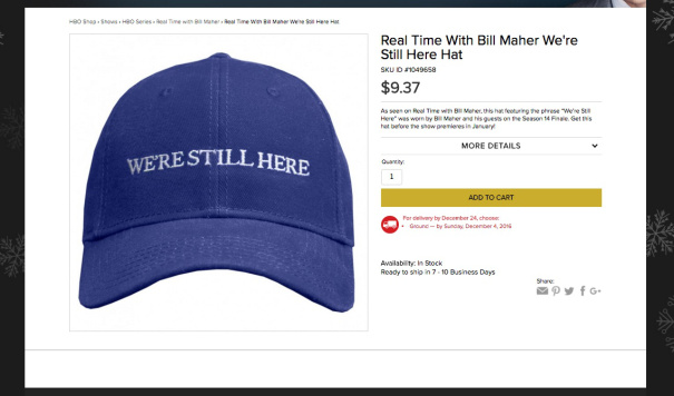 HBO Is Selling Bill Maher’s Blue “We’re Still Here” 