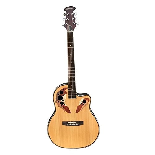 ADM Full Size Acoustic Electric Cutaway Guitar, Round Back 
