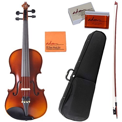 ADM 4/4 Full Size Ebony Fitted Solid Wood Starter Violin 