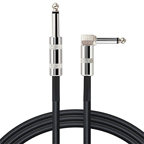 Guitar Instrument Cable 10 Feet 1/4 Inch Straight to Right 