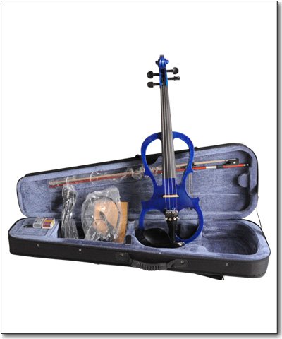Aileen 4/4 BLUE Electric Violin VE008B + FOAMED CASE + BOW 