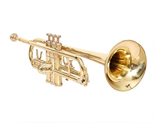 TRUMPET Bb PITCH BRASS GOLD LOOK WITH FREE HARD CASE AND 
